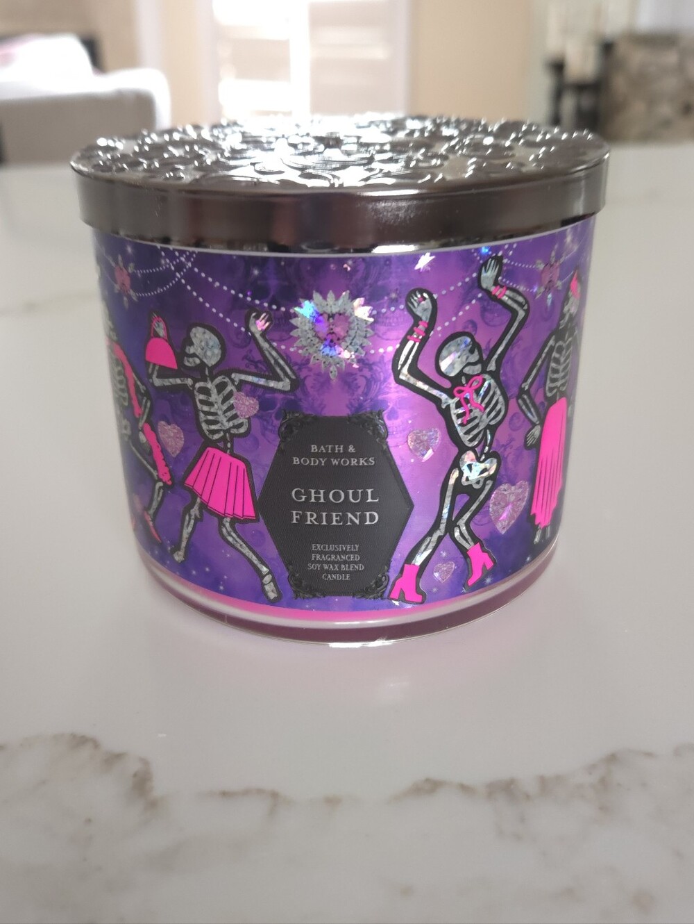 NWTBath & Body Works Ghoul Friend 3-Wick Candle — Purple & Pink Halloween Design